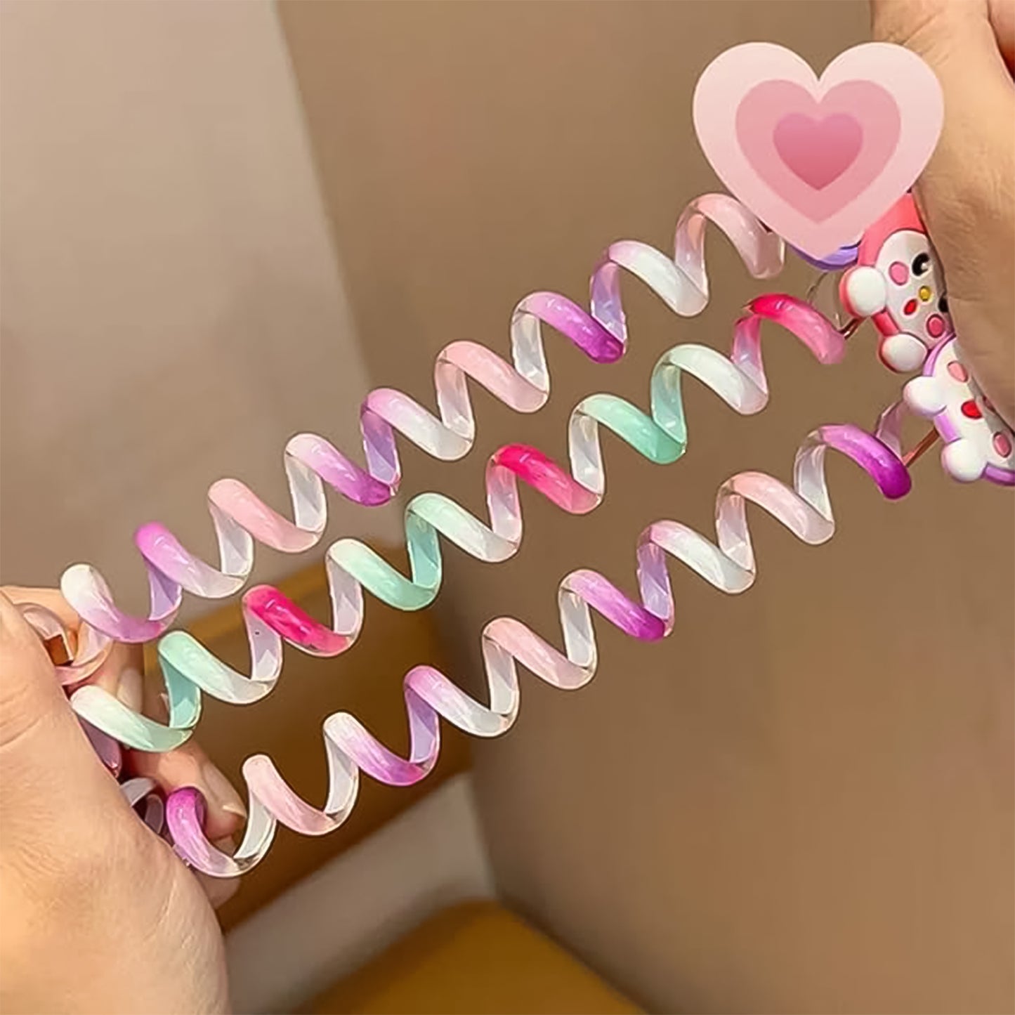 Colourful Telephone Wire Hairbands (1 Pc Mix Design)