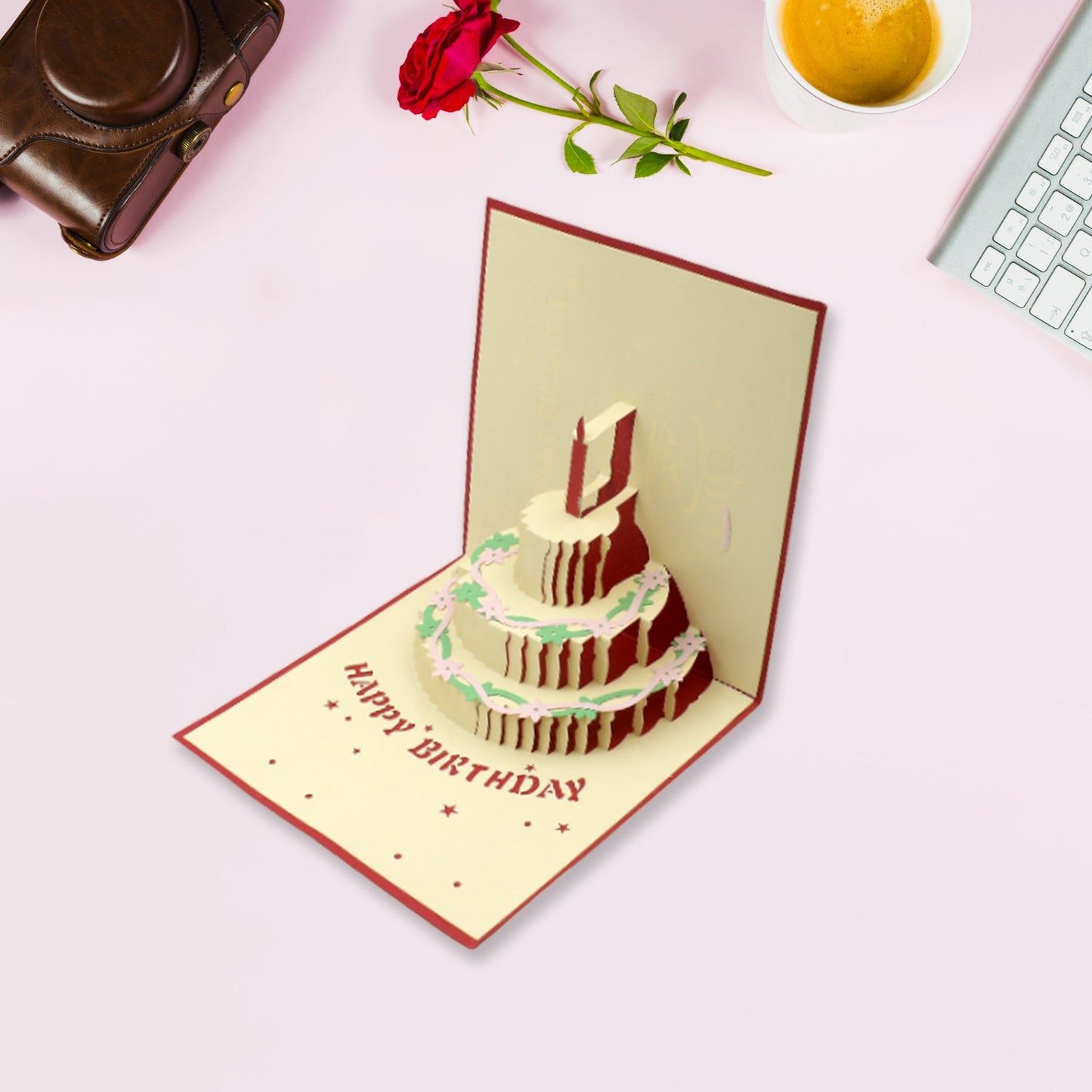 3D Paper Wish Card High Quality Paper Card All Design Card Good Wishing Card (Birthday , Valentine , love , Christmas Card) (1Pc )