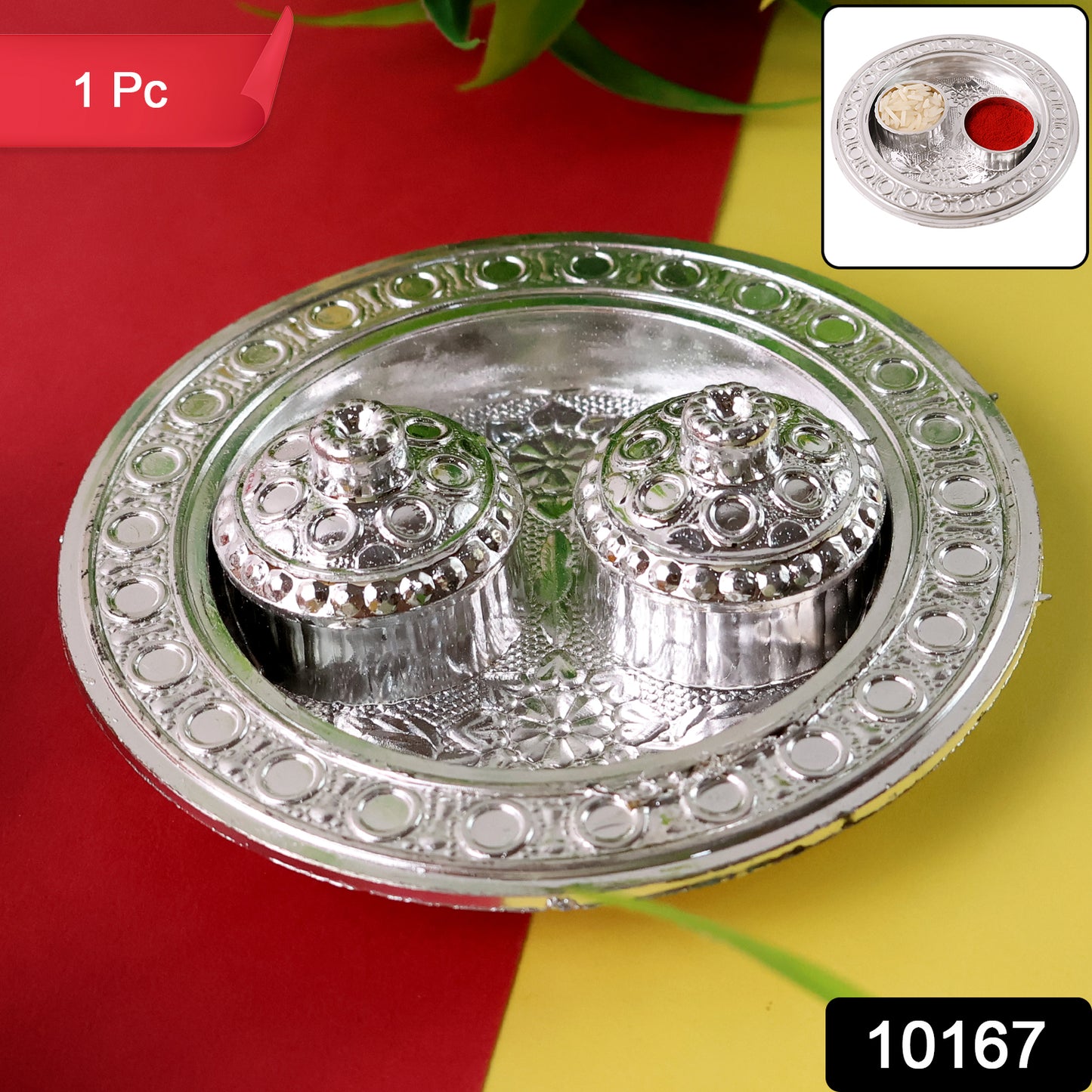 Round Shape Special Puja Thali Kumkum Thali Holder (1 Pc Small)