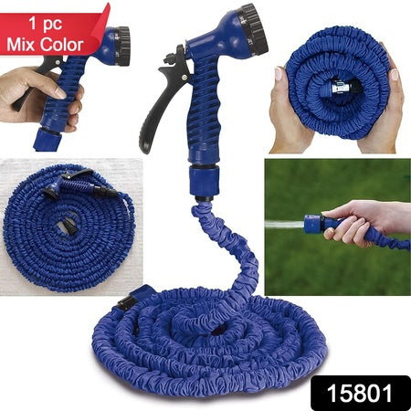 Expandable Magic Garden Hose With Spray Gun Approx 4 Metre Pipe (1 Set Mix Color)