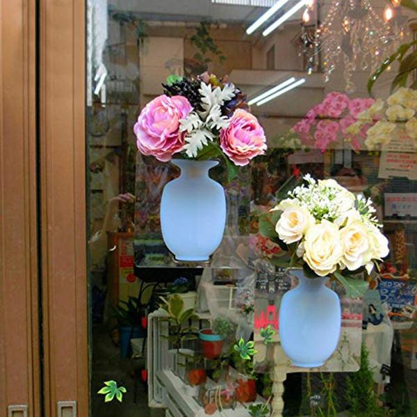 1154 Wall Hanging Silicone Flower Pot Sticker Plant Rack For Decoration (Multicolour)