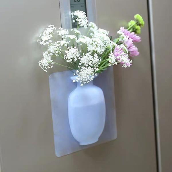 1154 Wall Hanging Silicone Flower Pot Sticker Plant Rack For Decoration (Multicolour)