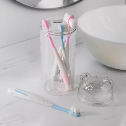 Multipurpose Travel-Friendly Toothbrush Holder with 5 Soft Bristle Toothbrushes