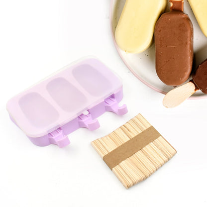 Silicone Sicle Molds – DIY Ice Pops with Lids & 50 Sticks
