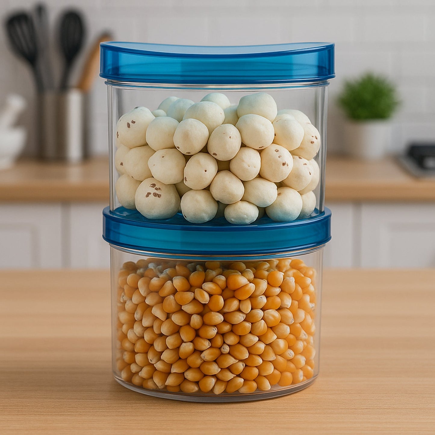 Air Tight & Unbreakable Kitchen Jar Set Food Storage Containers for Dry Fruits, Spices, Snacks, Pulses (2 Pcs Set)