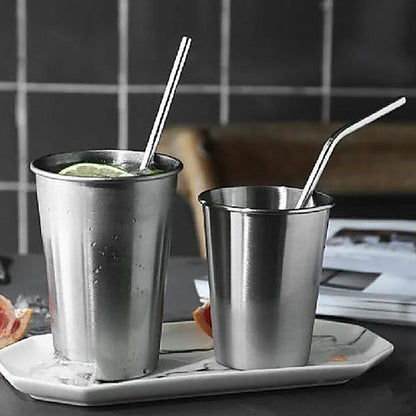 Reusable Stainless Steel Straws with Case for Drinking (4 Pc, Eco-Friendly)