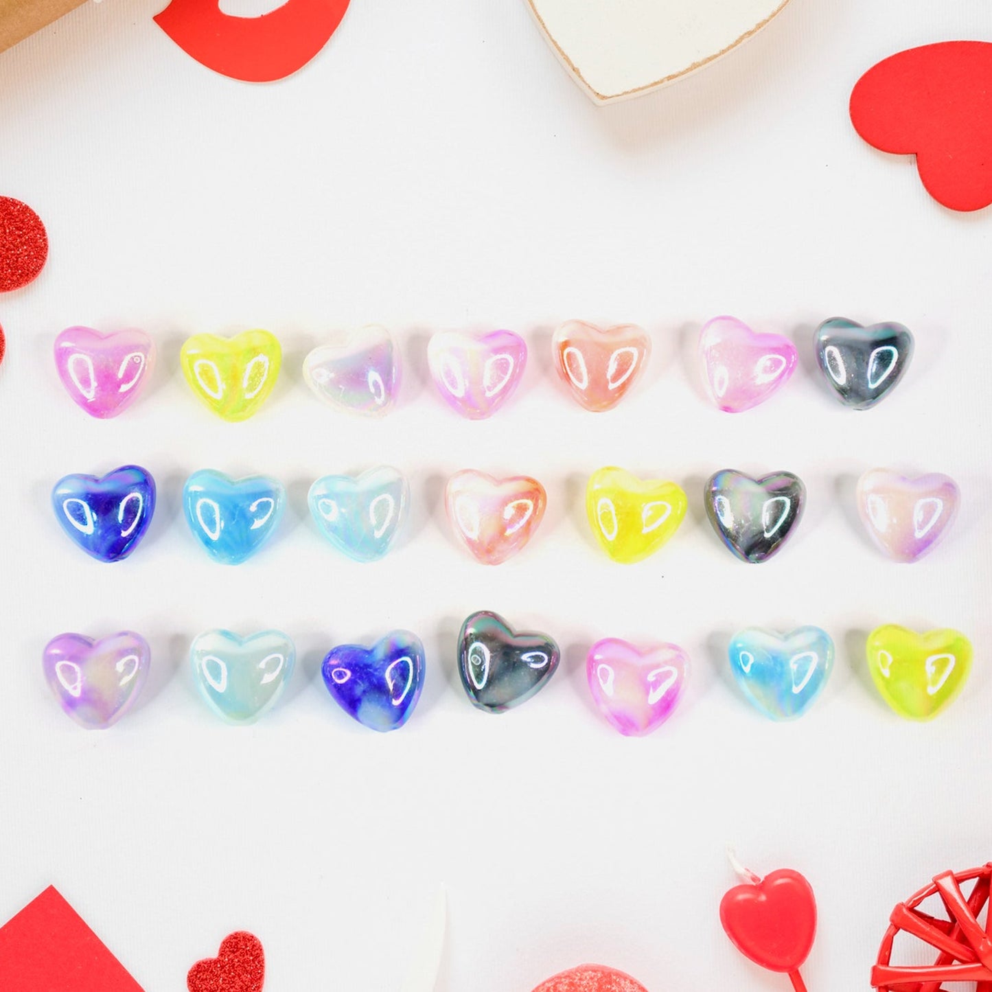 Heart-Shaped Crystal Gem Valentines with Gift Cards (24 Pc)