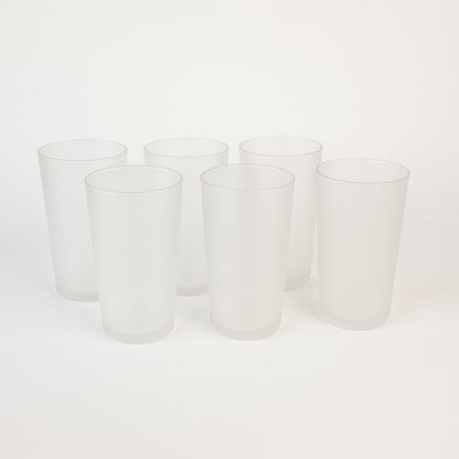 Matt Finish Glass Tumbler Set (approx 300ML & 6 Pc)
