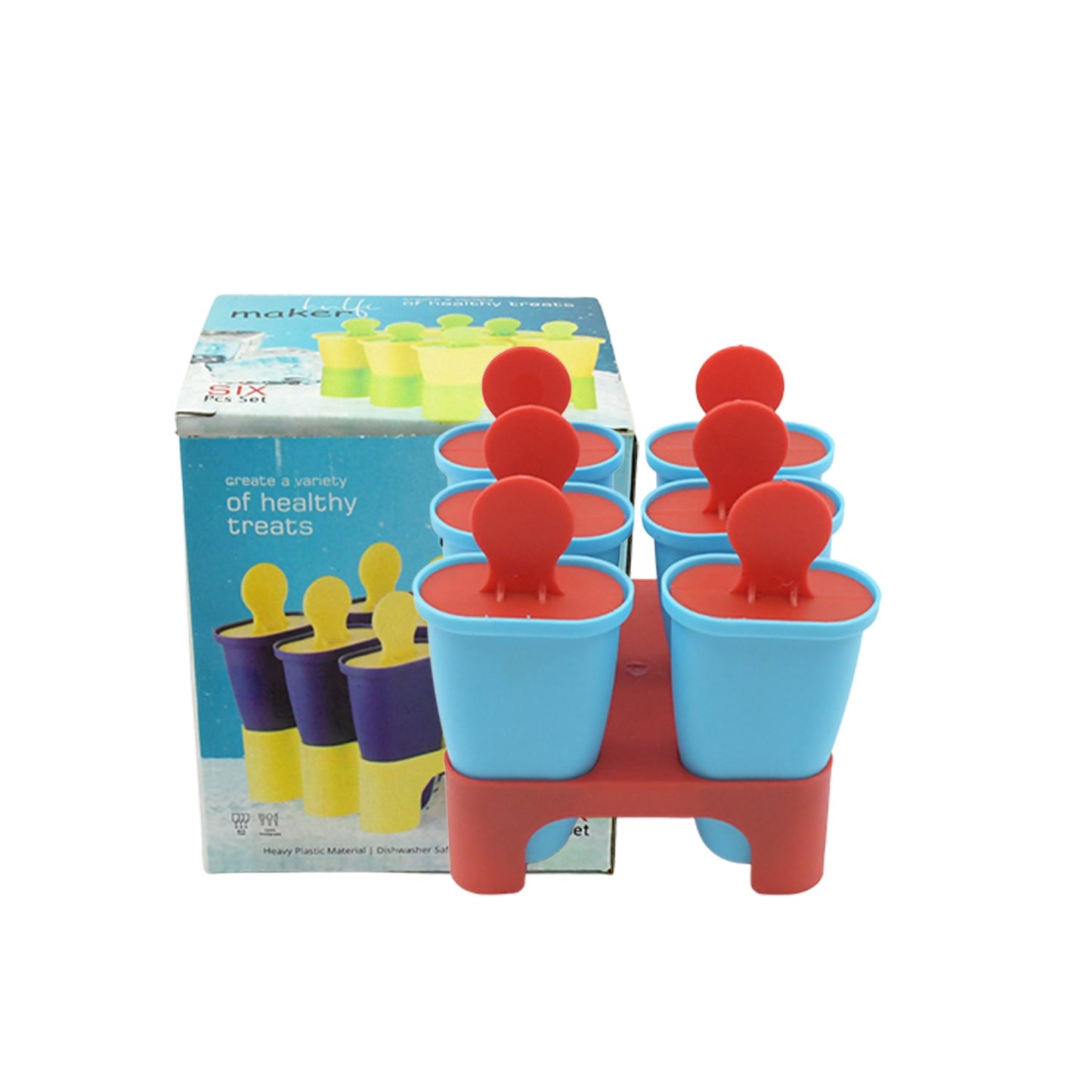 Ice Candy Maker Set – 6 Pc Reusable Kulfi & Popsicle Mould with Tray and Sticks