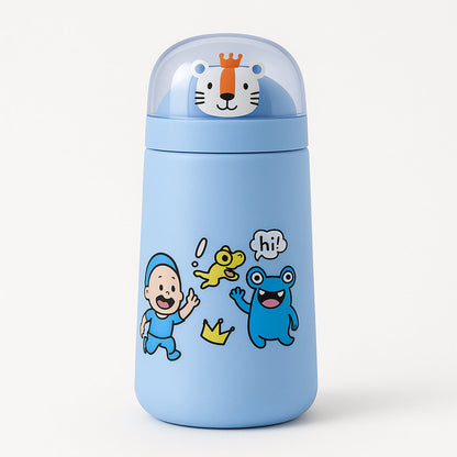 Double Wall Cartoon Glass Water Bottle 350Ml (1 Pc)