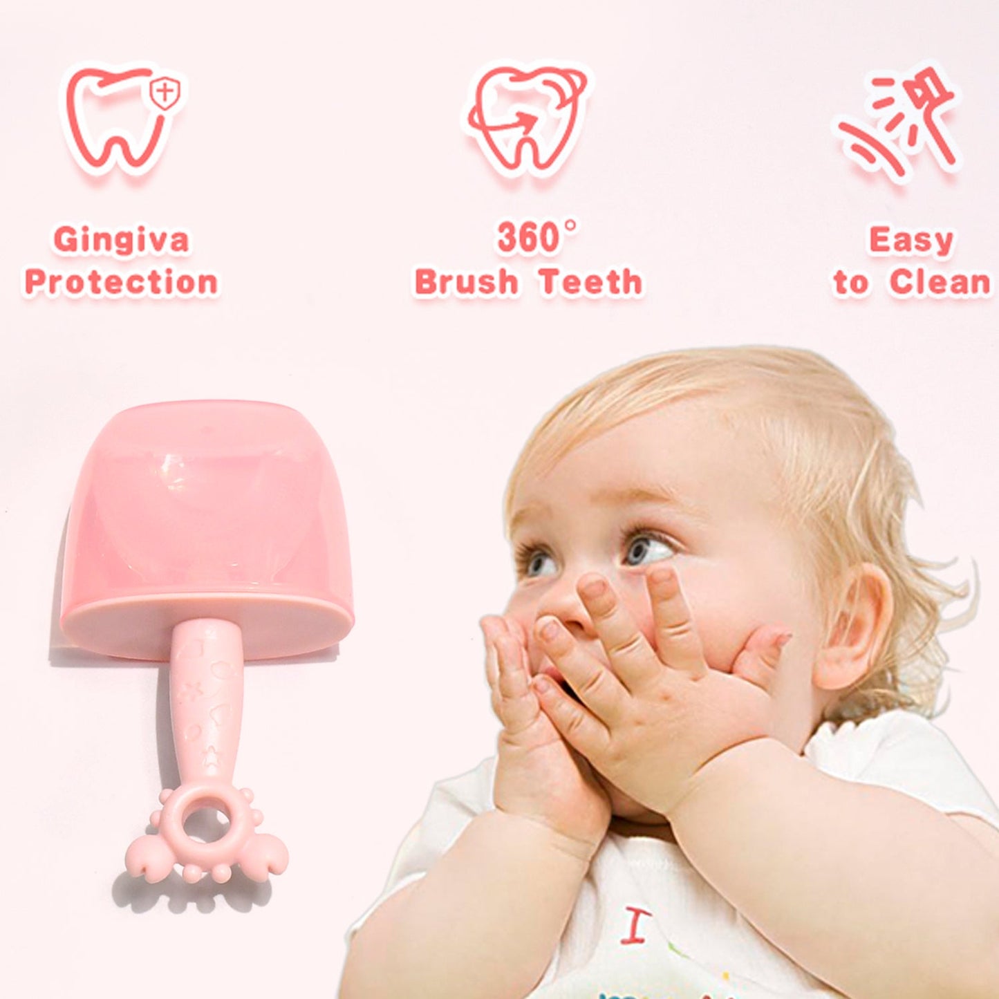 Kids U-Shaped Silicone Toothbrush – 360° Cleaning for Ages 2-6 (1 Pc)