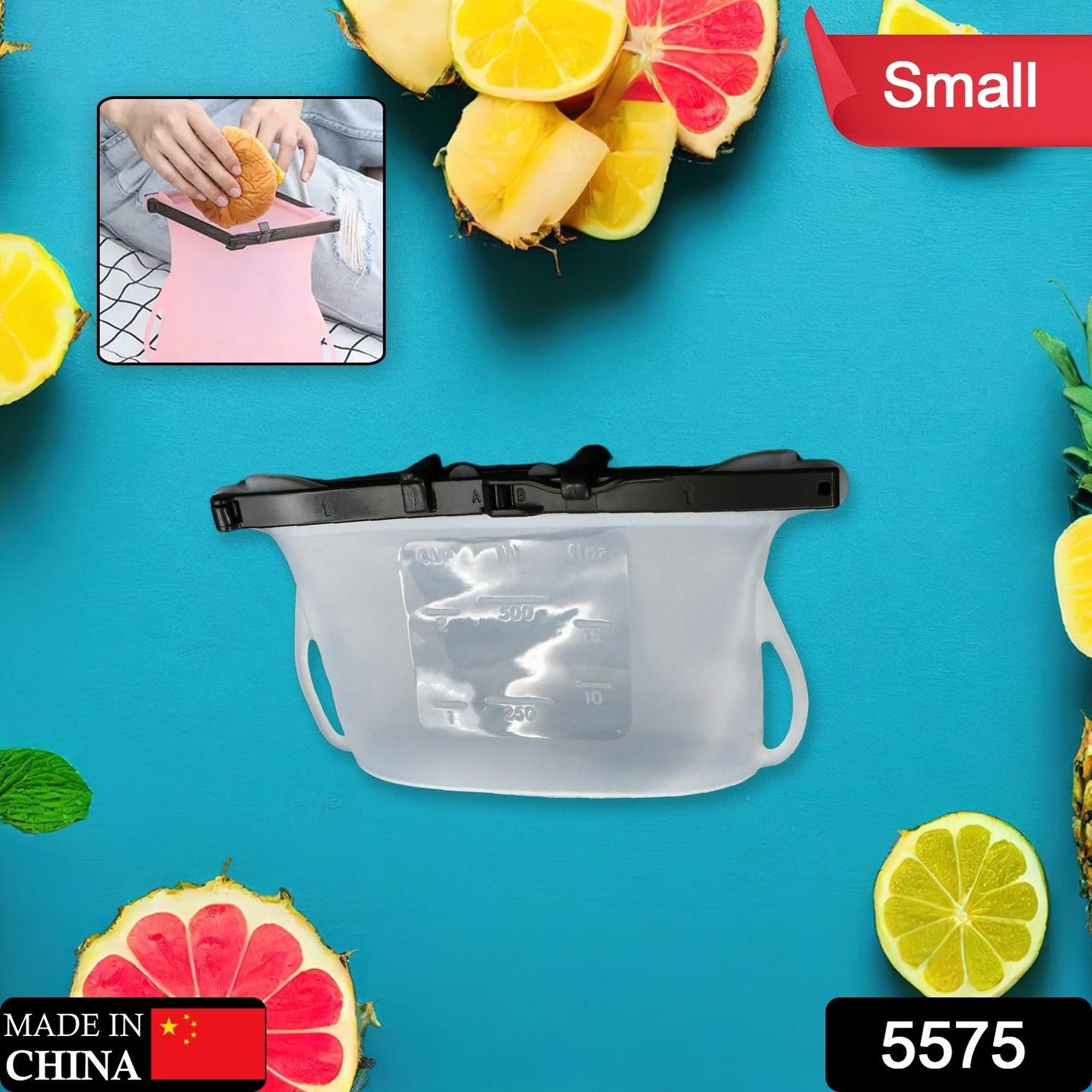 Reusable Silicone Food Storage Bag for Snacks (1 Pc, Leakproof, BPA Free)