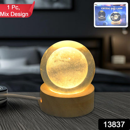 3D Crystal Ball lamps With Base (1 Pc / Mix Design)