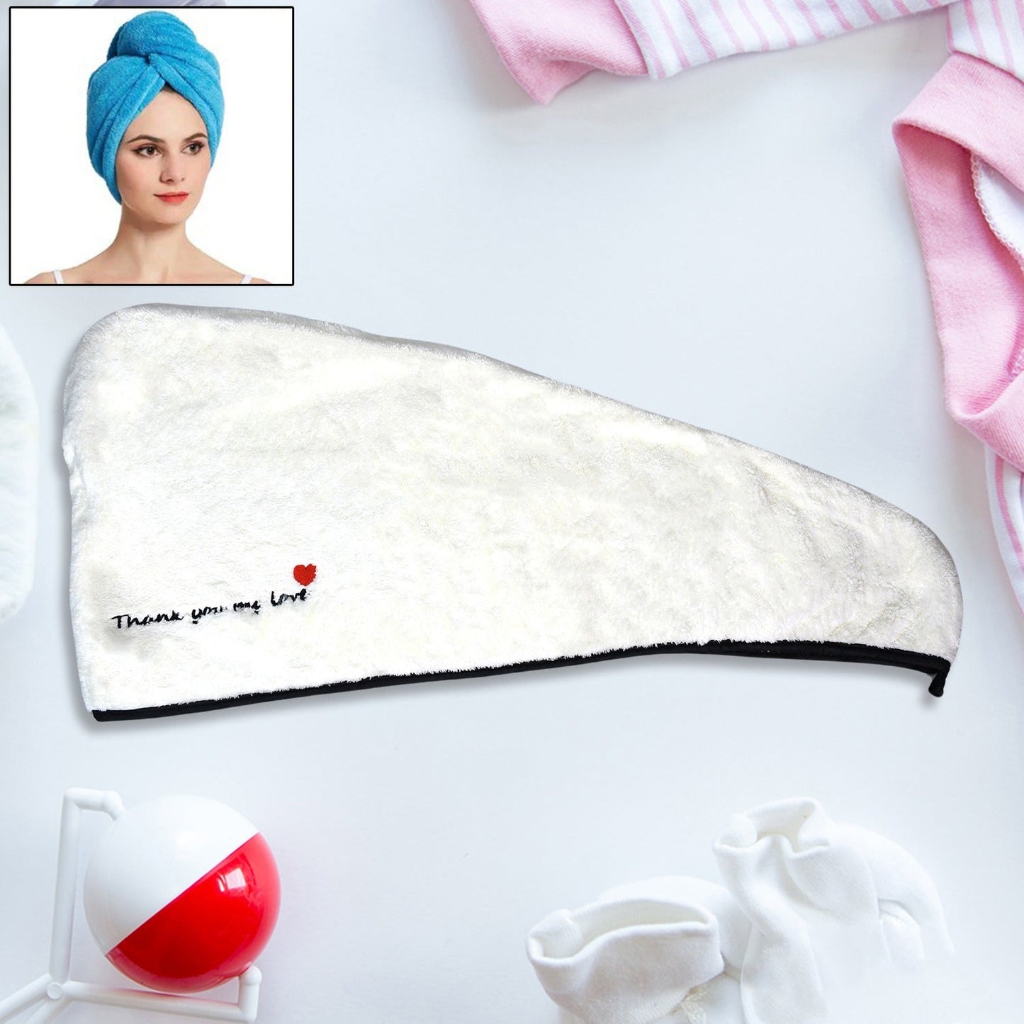 Hair Drying Magic Hair Cap Towel Wrap for Women Bath Towels (1 pc), Hair accessories