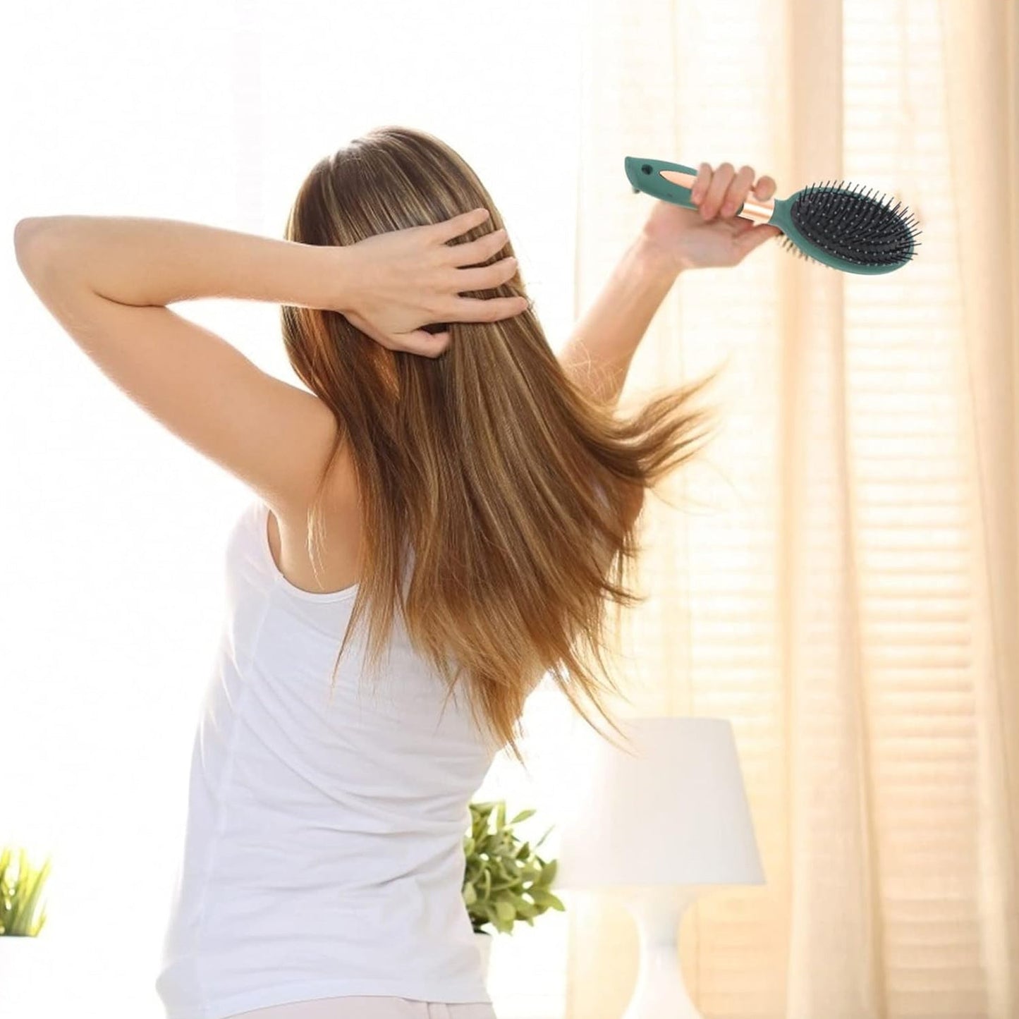 Massage Comb, Air Cushion Massage Hair Brush Ergonomic Matt Disappointment for Straight Curly Hair Cushion Curly Hair Comb for All Hair Types, Home Salon DIY Hairdressing Tool  (1 Pc), Hair accessories