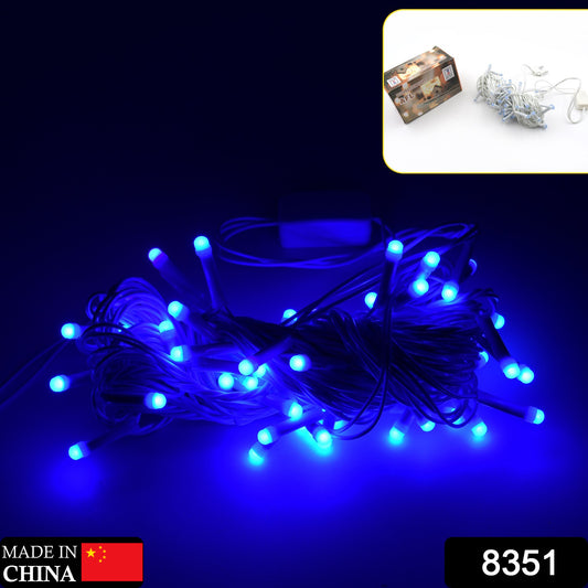 8351 9mtr Home Decoration Diwali  Wedding Led Christmas String Light Indoor And Outdoor Light Festival Decoration Led String Light One Color Light ( 9 Mtr Blue Color)