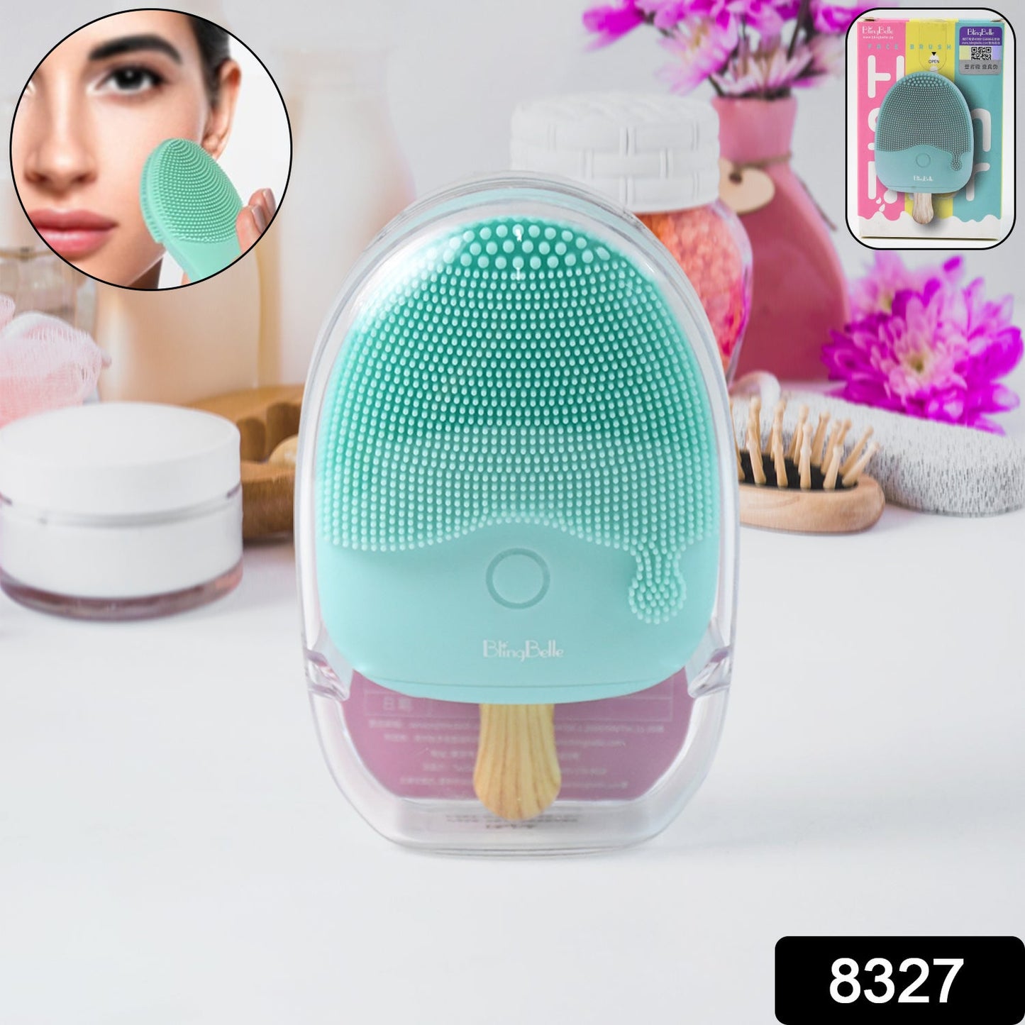 Popsicle Design Sonic Face Cleansing Brush (1 Pc)
