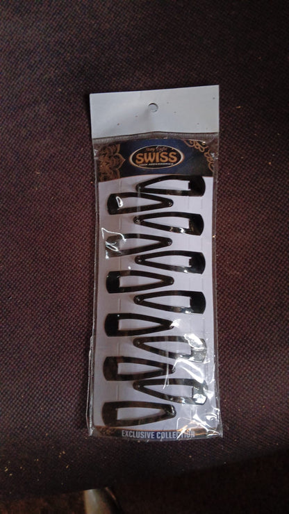 Metal Tik Tak Hair Clips (12 Pcs Set), Hair accessories