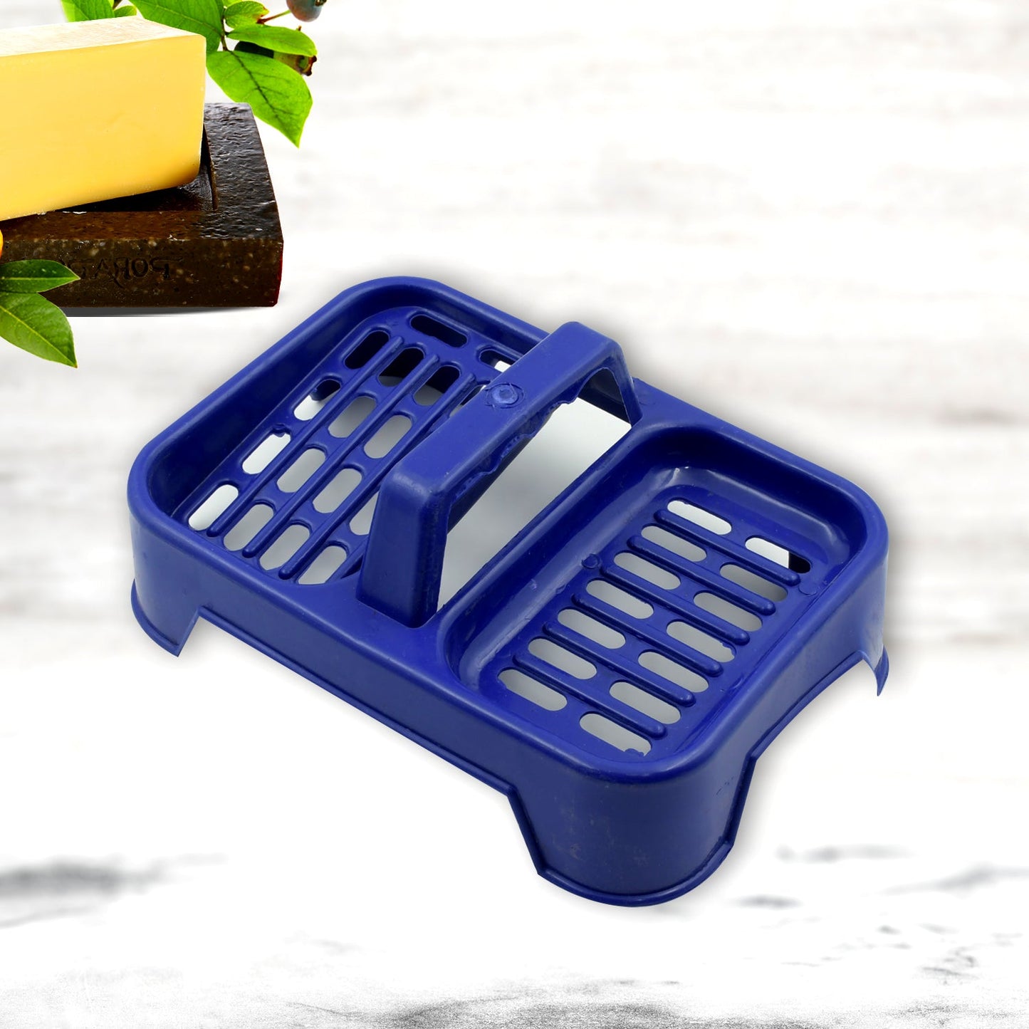 2in1 Plastic Soap Case, Dual Section Soap Holder for Bathroom or Kitchen Sink (1 Pc / Multicolor)